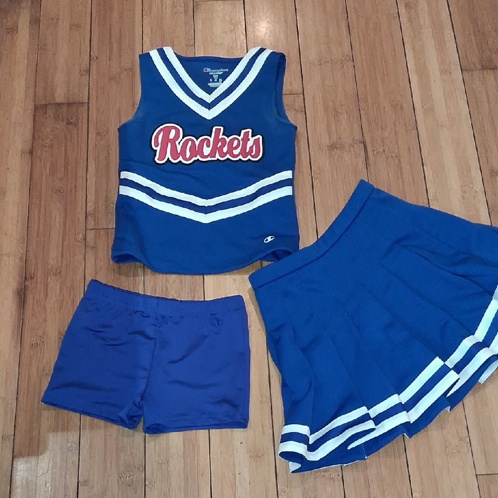 Champion Royal Blue Cheer Set with Rockets Logo 4 Peice